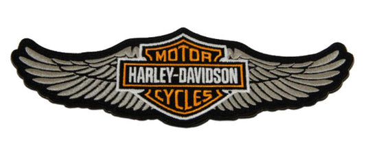 Toppa da cucire con stemma del logo e scudo con barra alata ricamata Harley-Davidson® da 8 pollici