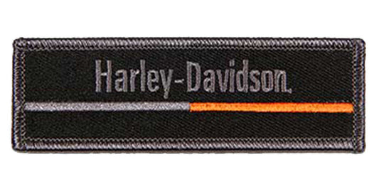 Toppa da cucire con emblema minimo ricamato Harley-Davidson® da 4 pollici, grigia