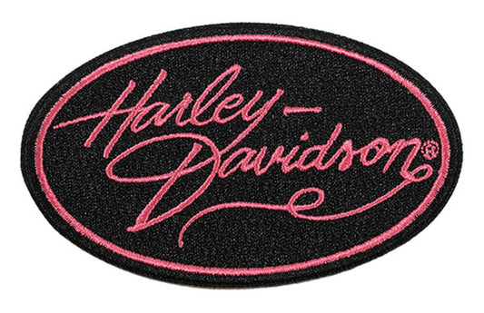 Toppa da cucire ricamata con emblema ovale Harley Gal - nera