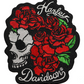 Toppa con emblema con teschio rosa ricamato Harley-Davidson® - nera/rossa