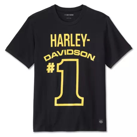 T-shirt da uomo Harley-Davidson #1 Racing Mesh Ringer Nera