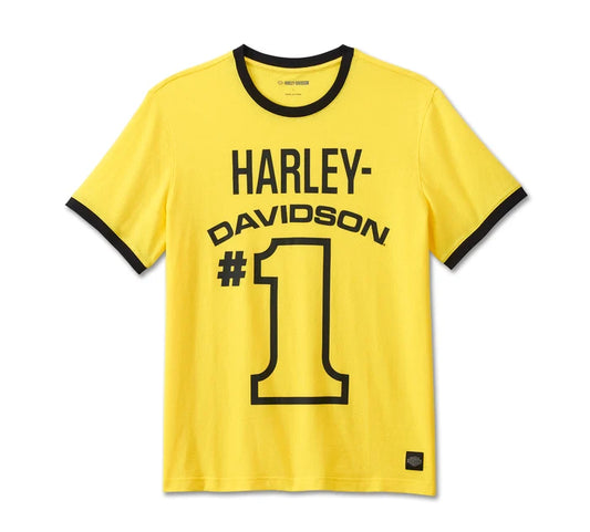 T-shirt da uomo N. 1 Racing Mesh Yellow Harley-Davidson