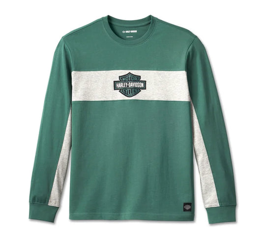 Maglietta Racing Bar & Shield da uomo - Colorblocked - Bistro Green