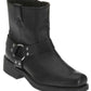 EL PASO Black Leather Waterproof Boots, uomo