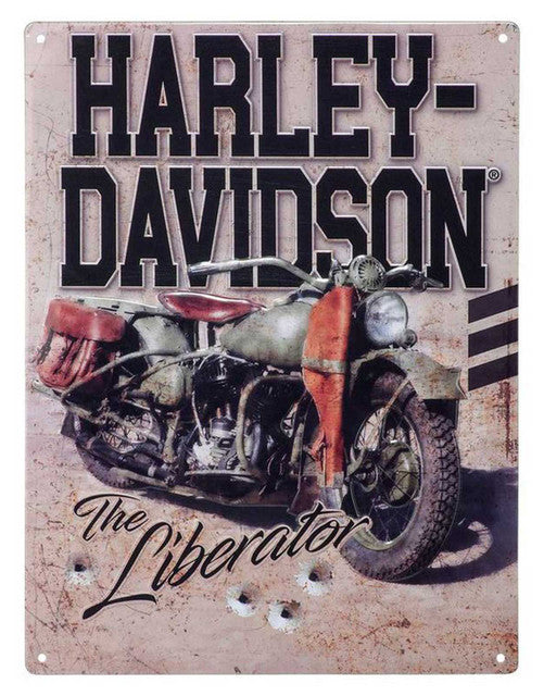 Targa in metallo goffrata Harley-Davidson®, logo moto Liberator