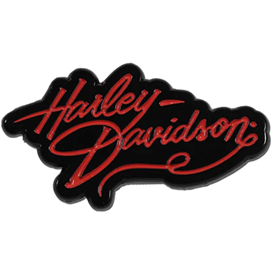 Spilla scritta Harley Davidson corsivo