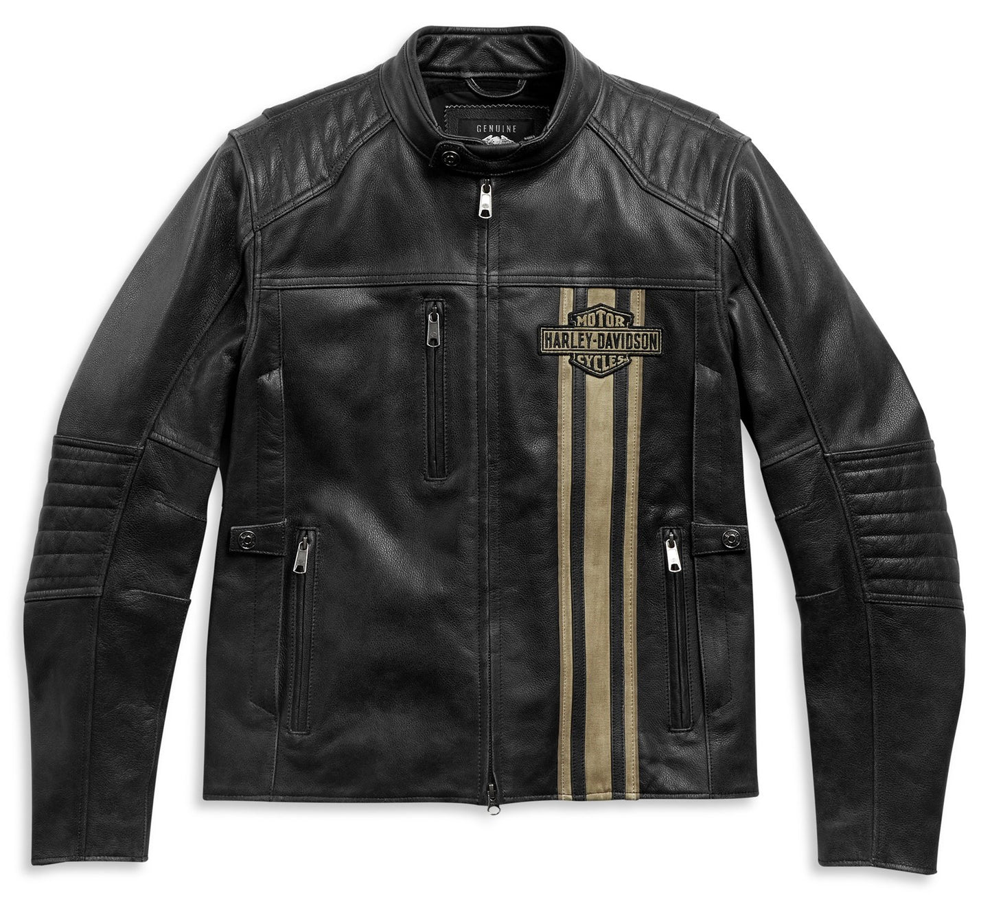 Triple Vent Passing Link Leather Jacket, uomo