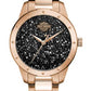 Black Crystal Rock Sparkles Stainless Steel Watch