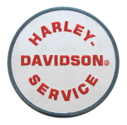 H-D® Patch cucita con emblema di servizio originale ricamato - bianca